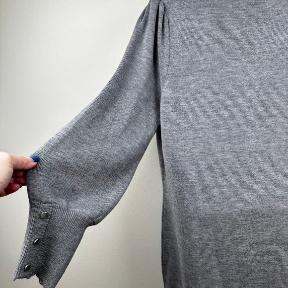 NEW Talbots Soft Merino V-Neck Sweater Dress Long Sleeve Gray Size 1X Classic - Picture 9 of 13